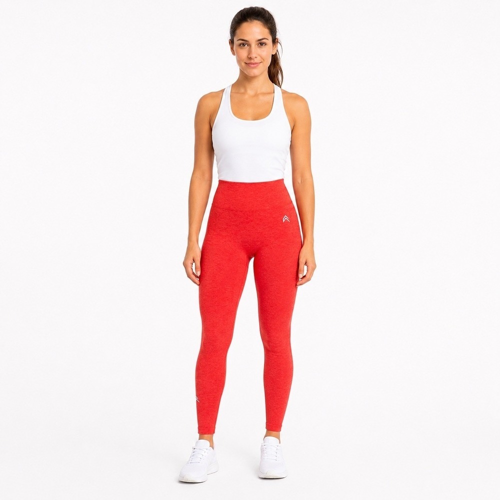 Oner Active Classic Seamless Leggings Coral‎ Marl Red Medium Short Length NWT